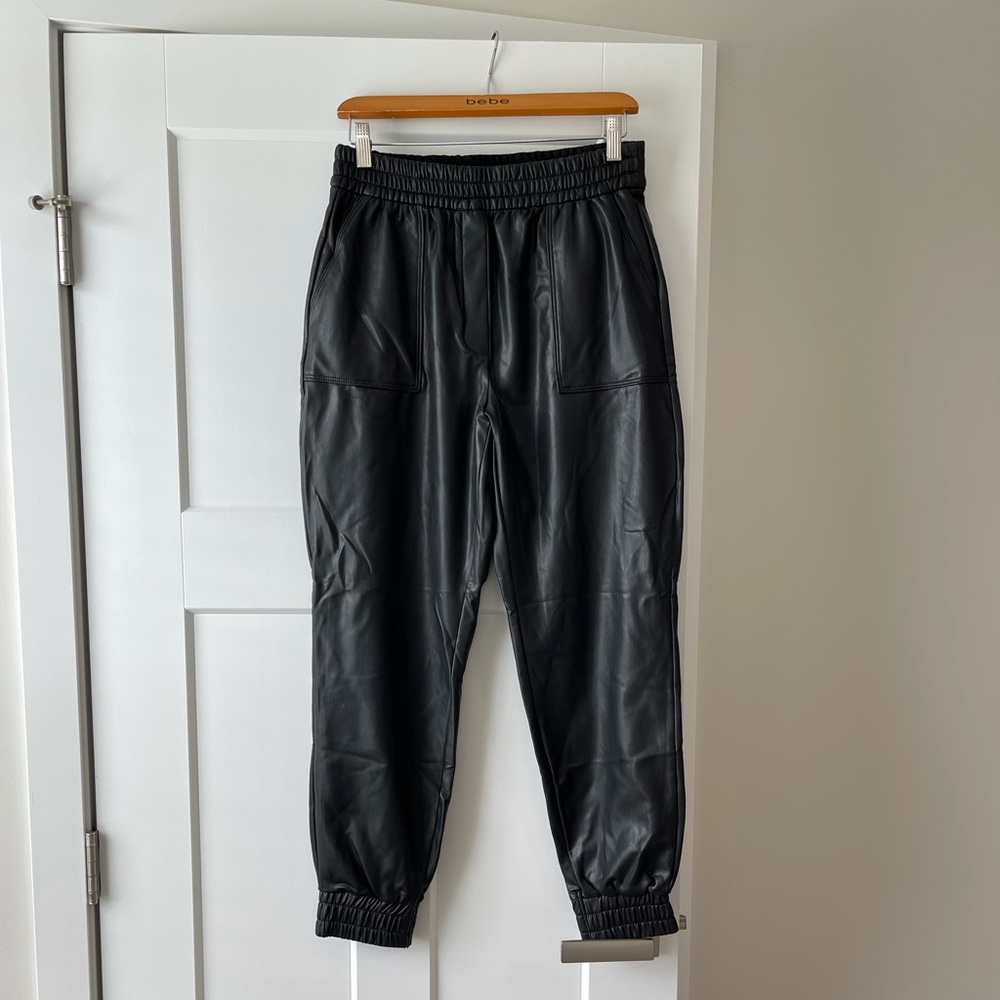 Express leather joggers
